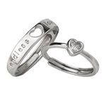 Matching Rings for Couples Valentines Day Gifts for Him Her Anniversary Birthday Gifts for Wife Husband Boyfriend Gifts from Girlfriend Adjustable Heart Rings Set for 2