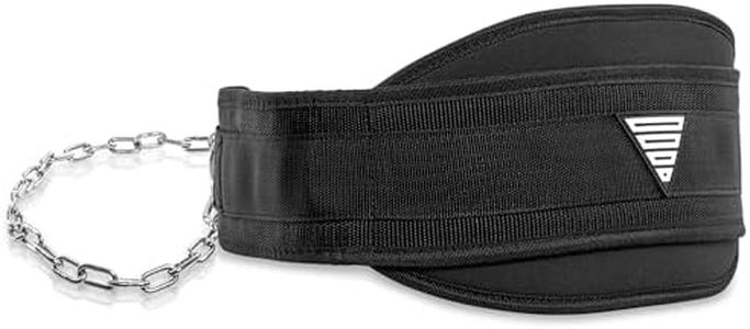 GORNATION® Dip Belt up to 1000kg load capacity - Attachment of additional weight with chain or rope - For fitness, calisthenics & bodybuilding - Weight belt with stainless steel (With Chain)