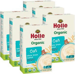 Holle Organic Baby Cereal - Whole Grain Oat Cereal for Baby - Quick and Easy to Prepare as an Organic Baby Oatmeal for Children Over 6 Months - (6 Pack) With Fiber & Vitamin-Rich Whole Grain Kernel
