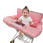 Shopping Cart Covers for Baby Girl, Cotton High Chair Cover, Machine Washable for Infant, Toddler, Large (Pink)