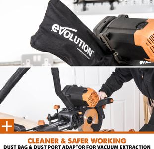 Evolution 255mm Mitre Saw – R255SMS-DB+ Sliding Compound