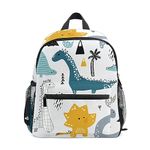 ALAZA Children's Backpack, Kids Schoolbag Cartoon Animals Cute Dinosaur Students Bookbag for Boys Girls, Chest Strap One Size