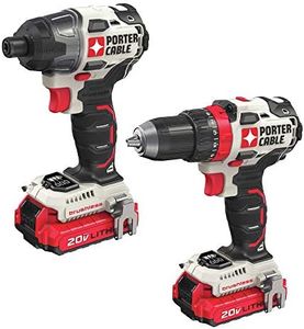 PORTER-CABLE 20V MAX Cordless Drill and Impact Driver, Power Tool Combo Kit with 2 Batteries and Charger (PCCK619L2)