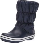 Crocs Women's Winter Warm Puffer Boot, Navy/White, Size 6 US