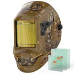 YESWELDER Large View Auto Darkening Welding Helmet, 1/1/1/1 True Color Solar Powered Welder Hood Mask with 4 Arc Sensors, Wide Shade 3/5-9/9-13 for TIG MIG ARC Cut and Grind