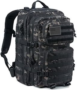 REEBOW GEAR Military Tactical Backpack 3 Day Assault Pack Army Molle Bag Backpacks Rucksack, Black camo