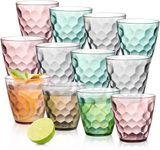 Lawei 12 Pack Plastic Water Tumblers, 300ml Unbreakable Premium Drinking Glasses, Stackable Acrylic Reusable Juice Wine Cups for Dinner, Home, Restaurants, BPA Free, Dishwasher Safe