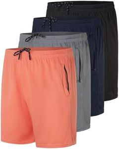 4 Pack: Big & Tall Mens Mesh Knit 5 Inch Gym Heavyweight King Size Short Running Athletic Shorts for Men with Pockets Inseam Basketball Workout Training Summer Tennis Active Sport - Set 1, 3X