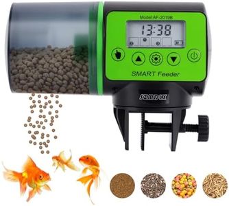 SZMDLX Automatic Fish Feeder for Aquarium - 200ml Fish Tank Timer Food Dispenser with LCD Display for Vacation & Holiday, Adjustable Moisture-Proof Auto Fish Feeder for Betta, Goldfish, Turtles
