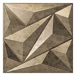 Art3dwallpanels PVC 3D Wall Panel Diamond for Interior Wall Décor, Wall Decor PVC Panel, 3D Textured Wall Panels, Pack of 12 Tiles, Antique Gold