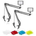 Neewer Video Conference Lighting Kit for Zoom Call Meeting/Remote Working/Self Broadcasting/YouTube Video/Live Streaming: 2-Pack Dimmable 5600K LED Video Light with Scissor Arm Stand & Color Filters