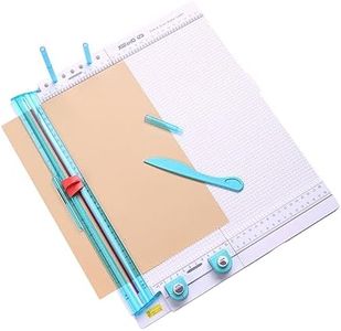 MEFESE 13095 Paper Trimmer Scoring Board 7 in 1 Craft Paper Cutter Blades Scoring Tool with Paper Folding for Making Photo Scrapbooking Gift Card Label Cardstock 12 x 12 inch