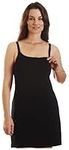 LEADING LADY Women's Nursing Tank Chemise, Black, Medium