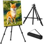 VAIIGO Easel Stand for Painting, Adjustable Height to 61" Tabletop & Floor Artist Easel Stand, Metal Tripod Art Easels Stand for Painting, Canvas, Wedding, with Carry Bag, Black