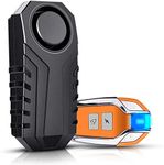 ONVIAN 113dB Wireless Anti-Theft Motorcycle Bike Alarm Waterproof Bicycle Security Alarm Vibration Motion Sensor with Orange Remote