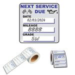 Oil Change Stickers, 250 PCS Per Roll, 2x2IN Maintenance Reminder Stickers, Clear Windshield Stickers, Custom Oil Change Stickers, Easy to Peel Off, No Residue, Next Service Due Sticker