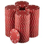 MBG Brybelly 100-pack Suited Poker Chips - 11.5 Gram Casino Grade Quality Chip Set - Non-denominated Blank Poker Chips - PerfectPoker, Texas Hold Em, Blackjack, Casino Games, Card PlayersTokens (Red)