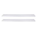 eSituro Floating Shelves, Set of 2 Large White Wall Shelves,Simple to Install Wooden Shelf for Bedroom,Living Room,Kitchen,Display Storage Rack, Home Office Furniture Each Shelf 100x23x3.8cm