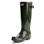 Hunter Original Back Adjust Gloss Women US 10 Green Rain Boot