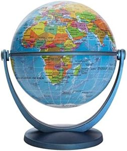 Waypoint Geographic GyroGlobe Blue World Globe, 4" Compact Mini Globe, Multi-Directional World Globe with Easy-to-Read Map, Great for Small Desk or Office Décor