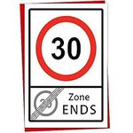 Funny 30th Birthday Card, 30 Speed Limit, 20 Zone Ends, Happy 30th Birthday Card 30th Birthday Card for Men or Women, Blank Inside