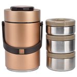 2.3L Insulated Thermos for Hot Food 304 Stainless Steel 3 Tiers Leak-Proof Stackable Thermal Lunch Box Containers Vacuum Food Jar Soup Storage for School Office(2#)