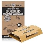 Super Ninja Cockroaches Killer - 12 Traps - Highly Effective and Ecological Cockroach Trap - User Friendly - Up to 3 Months per Trap