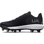 Under Armour Women's Glyde 2.0 Mt TPU Softball Shoe, (001) Black/Black/Metallic Silver, 9