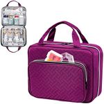 BAGSFY Medicine Bag for Traveling, Pill Bottle Organizer and Storage, Home Medication Bag, Vitamin Bottle Carrying Case Large Purple (Comes with Weekly Pill Organizer)