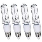 4-Pack JDE11 120V 100W Dimmable Halogen Bulb T4 Mini Candelabra Base Warm White for Chandeliers, Ceiling Fan, Table Lamps, Cabinet Lighting