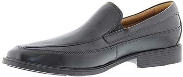 Clarks Men's Tilden Free M Leather Slip-On Shoe, Black Leather, 10 W US