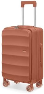 4mytu 20'' Carry-On Luggage, Lightweight PC Hardshell Suitcase with 360° Spinner Wheels, TSA Lock, Slim Handle Fits Sleeve Bags, Warm Terracotta