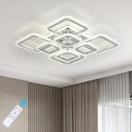 Qcyuui Modern Ceiling Light, Acrylic Flush Mount Led Ceiling Lights, Nordic Chandeliers with 8 Rectangles Lighting Fixture, 100W Chandelier Ceiling Lights Living Room Bedroom Dining Room Kitchen