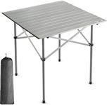 Trail Lightweight Aluminium Camping Table Folding Steel Frame and Roll Up Top with Bag (70cm x 70cm x 70cm)