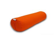 NutriBuck® Buckwheat Hulls Round Bolster Pillow | Reduced Stress on Spine, Neck Pain | & Effective Support for Side and Back Sleepers | (Orange)