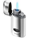 Jet Flame metal Lighter, Windproof Torch Lighter Butane Gas Refillable, Gift For Men and Women - Sold Without Gas