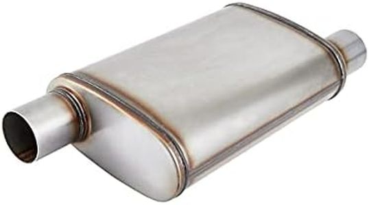 Floshine Universal Stainless Muffler Straight-Through Performance Muffler Exhaust FH1235 (offset in | offset out, 3")