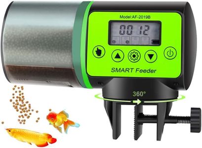 HOTOIQ Automatic Fish Feeder Moisture-Proof Fish Food Dispenser Battery-Operated Intelligent Timer Auto Feeder for Turtle Pond Aquarium and Fish Tank (Green)