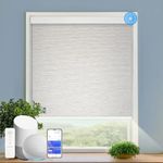 COOLWINDS Motorized Blinds with Remote Cordless Automatic Motorized Shades Custom Blinds for Windows Smart Curtains Compatible with Alexa Google Home(Light Filtering Jacquard Beige,Custom Size)