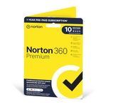 Norton 360 Premium 2023 10 Devices 1 Year with Automatic Renewal Includes Secure VPN Password Manager - PCs, Mac, Smartphones, Tablets by Post