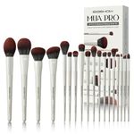 EIGSHOW Professional Makeup Brushes 18Pcs Labeled Makeup Brush Set Premium Synthetic Bristles Ultra Soft for Foundation Blush Concealer Eyeliner Eye Shadow Blending (18Pcs MUA PRO)