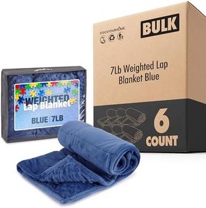 Modern Innovations Kidaddle 7 lb Weighted Blanket for Kids (Blue), Plush Minky Lap Pad with Travel Bag for Ages 6 to 12 (6 Pack)