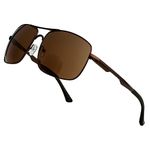 BFOCO Bifocal Sunglasses for Men Women Square Reading Sunglasses with Spring Hinge Readers (Brown,2.00)