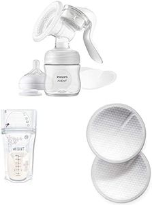 Philips Avent Breastfeeding Bundle with Manual Breast Pump + Breast Milk Storage Bags, 6 Ounce, 50 Pack + Disposable Breast Pads, 100 Pack