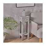 INMOZATA Slim Bedside Table Telephone Table with Drawer Tall Slim Living Room End Table Side Table Corner Bedside Table Grey