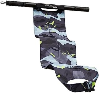 CastleFlexx Sport Mobility and Full Body Strengthening Device |Non-Elastic Stretch Strap with Super-Grip Tactical Silicone Handles for Exercise, Stretching, Therapy & Yoga |Height 5’9” Regular Camo