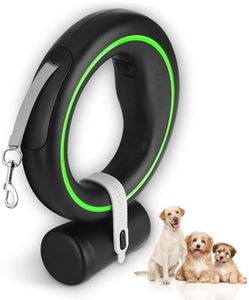 moestar UFO Retractable Dog Leash Hands Free Wearable Dog Leash with Poop Bag Holder One-Handed Brake Pause Lock 360° Tangle Free 10ft for Up to 66lbs Medium Small Dogs (Black/Green)