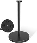 VEHHE Paper Towel Holder Countertop, Single Hand Operable Paper Towel Holder Stand with Weighted Base Suction Cups for Kitchen Bathroom(Black)