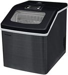 Frigidaire Ice Maker EFIC452, Countertop Stainless Steel Ice Maker with Transparent Window, Clear Ice Cube Maker with 40 lbs. Capacity, Ice Maker Machine – 14.8" D x 11" W x 14.1" H (Black)