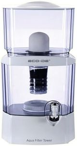 ECODE® Torre jarra de agua purificadora, Dispensador de agua filtrada, 8 sistemas de filtrado, filtro cerámico, carbon, piedras naturales, Jarra Purificadora, Aqua Filter Tower